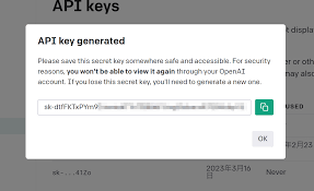 显示如何从OpenAI网站生成API Key的步骤